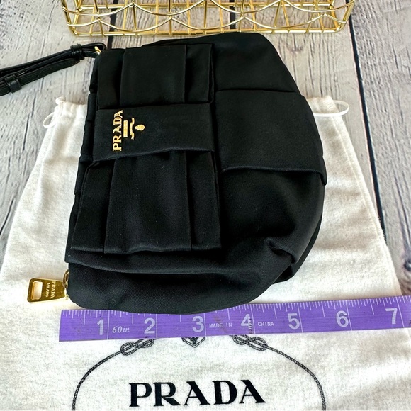 PRADA black satin Clutch wristlet bag with dust bag - Picture 12 of 12